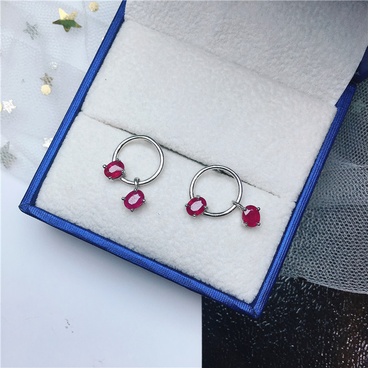 Boutique natural Ruby Ear Studs S925 ruby earings 3*5in the Jewelry/Diamond/Jade/Gold , Colored stones/Precious stones , Earring  category - from Buy2taobao.com to provide professional Taobao agent buy service