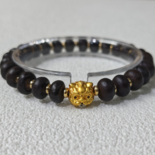 精选手工定制高密高油紫金钵盂菩提子手链念珠金碗莲花台手串佛珠