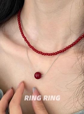 相思南国|RINGRING商店叠戴项链女日常百搭毛衣链秋冬串珠锁骨链