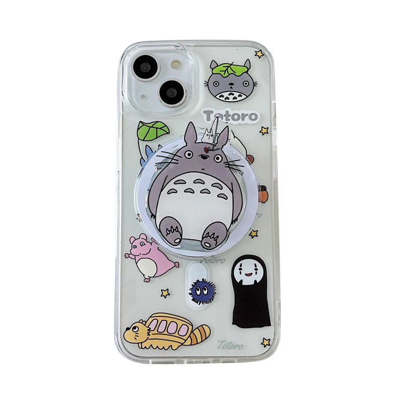 日系可爱卡通龙猫磁吸支架适用苹果16promax手机壳情侣iPhone14新款15pro小众11女13防摔12硅胶14pro保护套软,3C数码配件,手机保护套/壳,淘宝优惠券,粉丝福利购,淘宝优惠卷