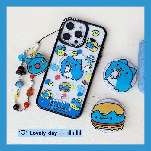 可爱吃货汉堡变装capoo猫猫虫磁吸支架适用于iPhone16苹果15promax手机壳13/14二合一硬底保护套12/11全包女
