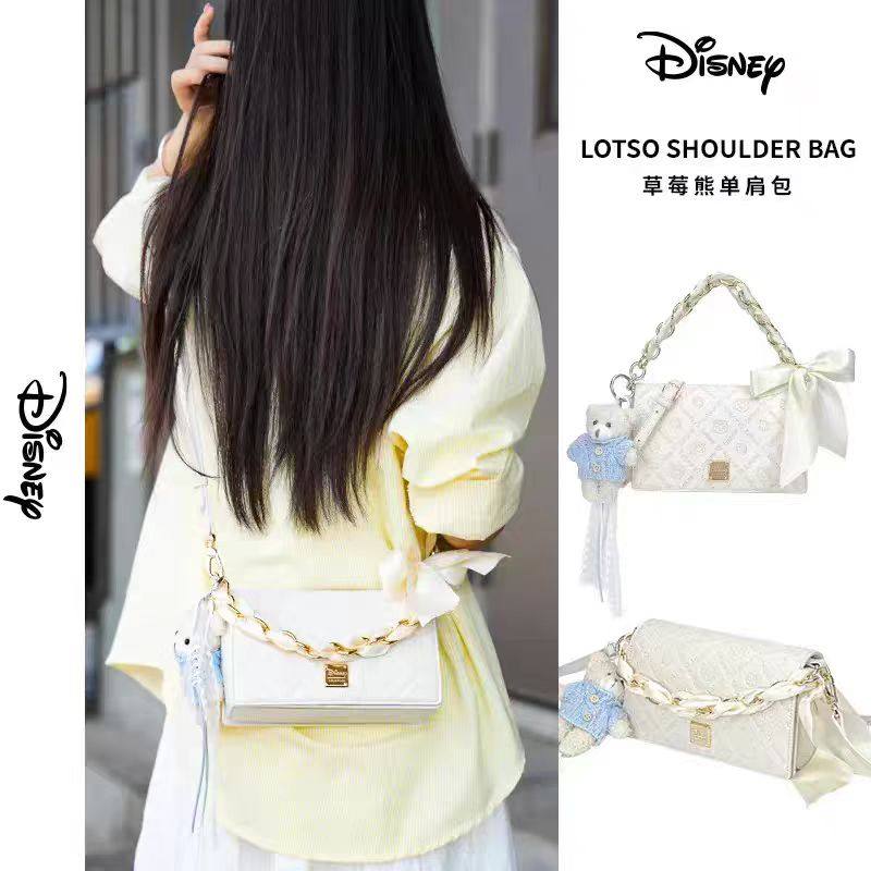 【圣诞节礼物】迪士尼草莓熊压花设计感轻奢手提包单肩斜挎包包