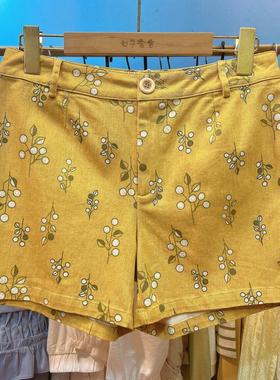 女子会舍专柜正品女士休闲印花短裤春夏休闲宽松阔腿裤N16C200261