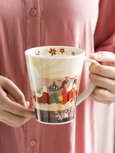 Lewu芬兰Moomin姆明大马克杯日本进口卡通插画陶瓷水杯大容量杯子