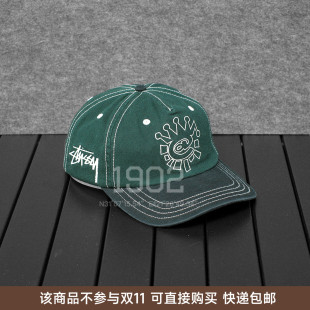 现货 Stussy Alawys 联名款 刺绣LOGO拼色可调节六片弯檐棒球帽