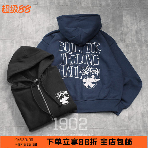 Stussy26ss冲浪涂鸦拉链卫衣