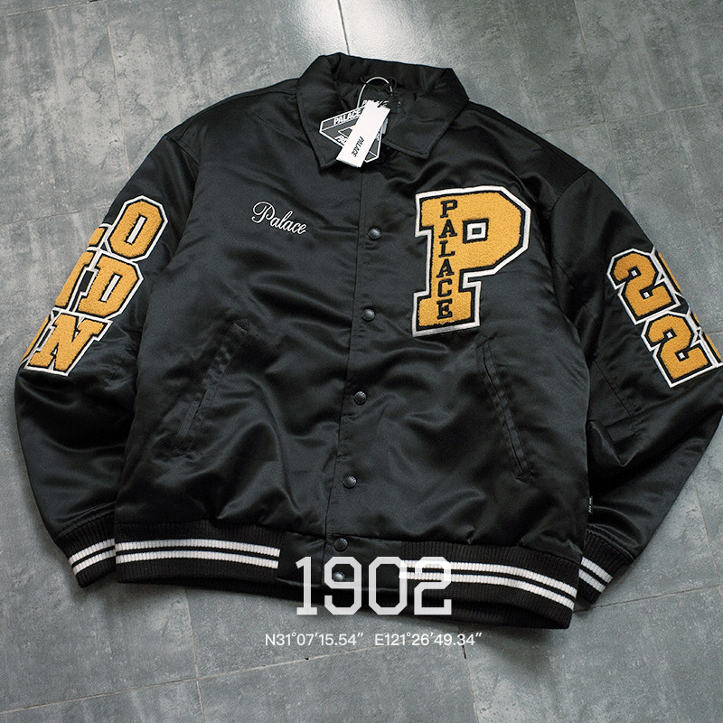 现货 PALACE SATIN VARSITY JACKET 刺绣夹棉外套 棒球夹克,男装,夹克,淘宝优惠券,粉丝福利购,淘宝优惠卷