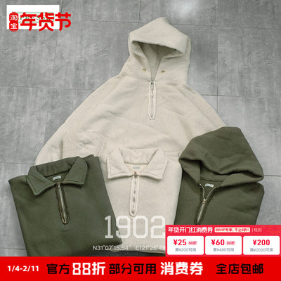 现货A.PRESSE25SS半拉链帽衫