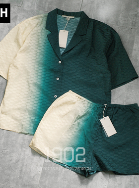 现货 Kith Women 24SS 女款女装 丝绸渐变暗纹 衬衫短裤 lisa同款