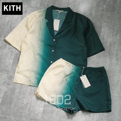 现货KithWomen渐变丝绸衬衫短裤