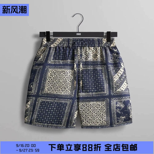 现货KITH丝绸腰果花休闲短裤