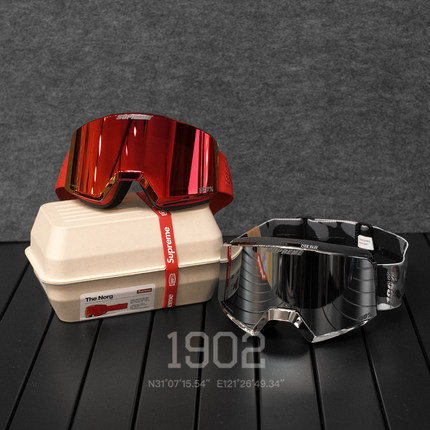 现货 Supreme 25FW 100% NORG Goggles 联名款 防雾护目镜 滑雪镜