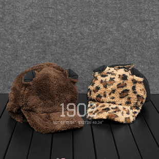 现货 PALACE 26SS TEDDY EARFLAPPER 豹纹毛绒保暖护耳帽棒球帽子