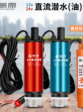 藤原电动抽油泵12V24V点烟器柴油加油枪抽油神器大流量抽水泵机器