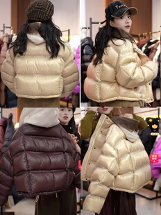 外套 时尚 20撞色假两件高定高充绒巨厚90绒子白鹅绒新款