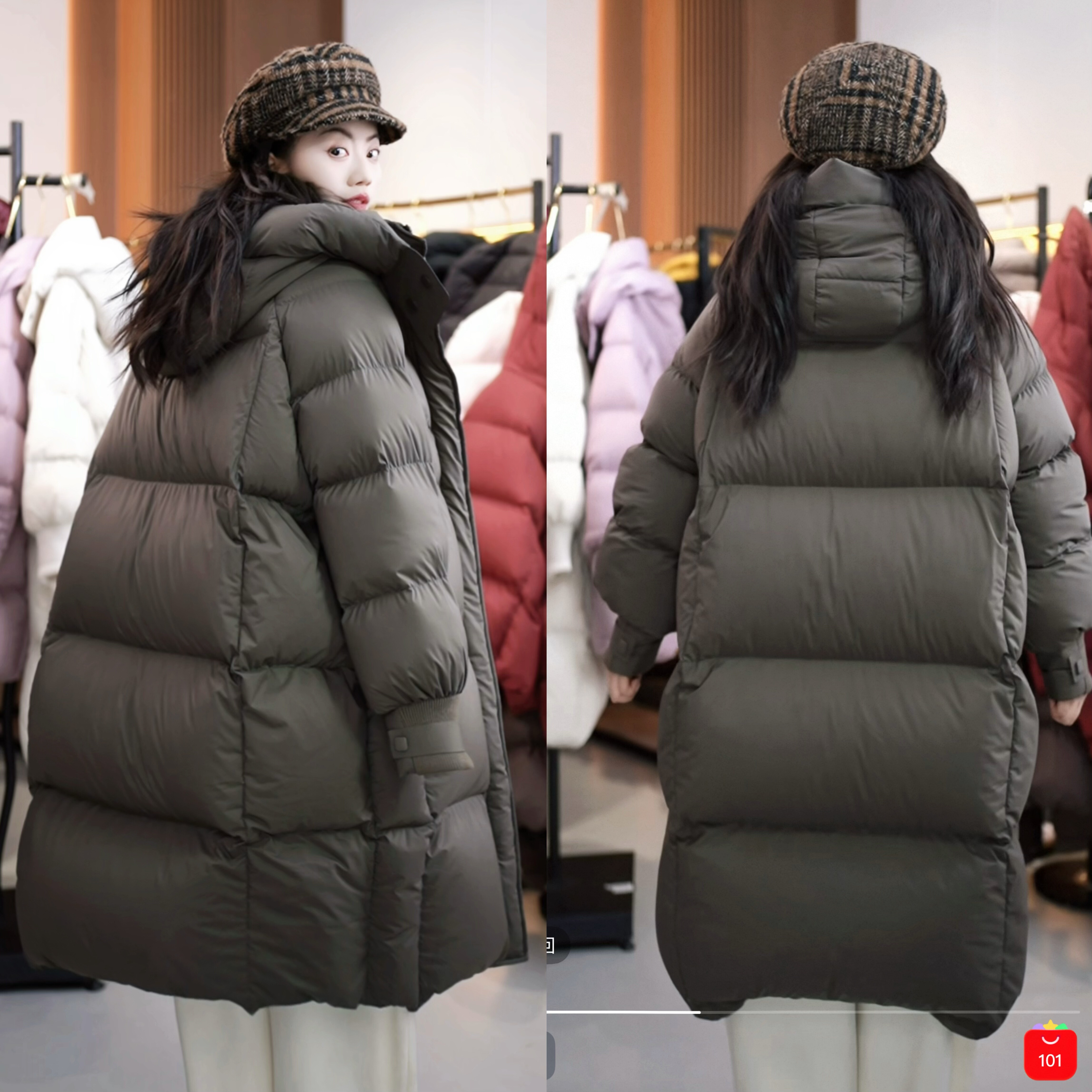 袖口压胶超加厚保暖大泡芙90白鹅绒羽绒被！超蓬松连帽羽绒服