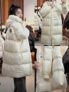 男女同款 保暖三防戶外服外套冬 中長款 加厚白鴨絨羽絨服2025新款