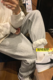 转化高加绒加厚卫裤休闲束脚裤！男女中性字母印花运动裤NB691，男装休闲裤，电商C303