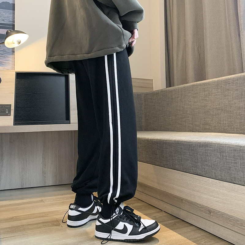 现货加绒加厚卫裤！双杠运动裤中性男女宽松NB539加绒,男装休闲裤,电商C303