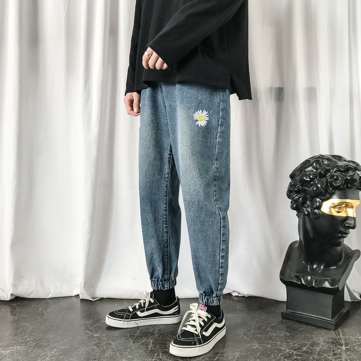 同款雏菊九分牛仔裤cec中性男女小脚裤主推NB108P58,男装牛仔裤,电商C303