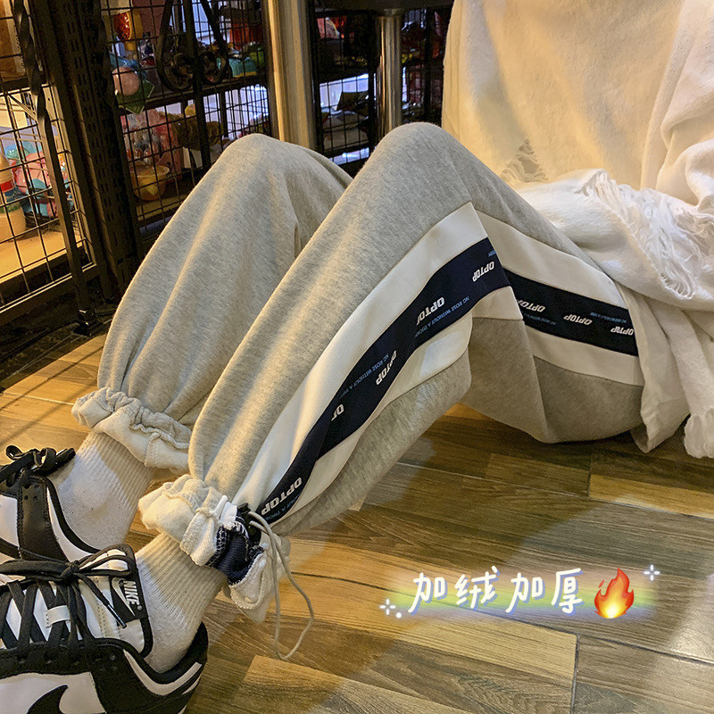 加绒加厚卫裤！男女ins中性宽松休闲运动裤NB678加绒图片