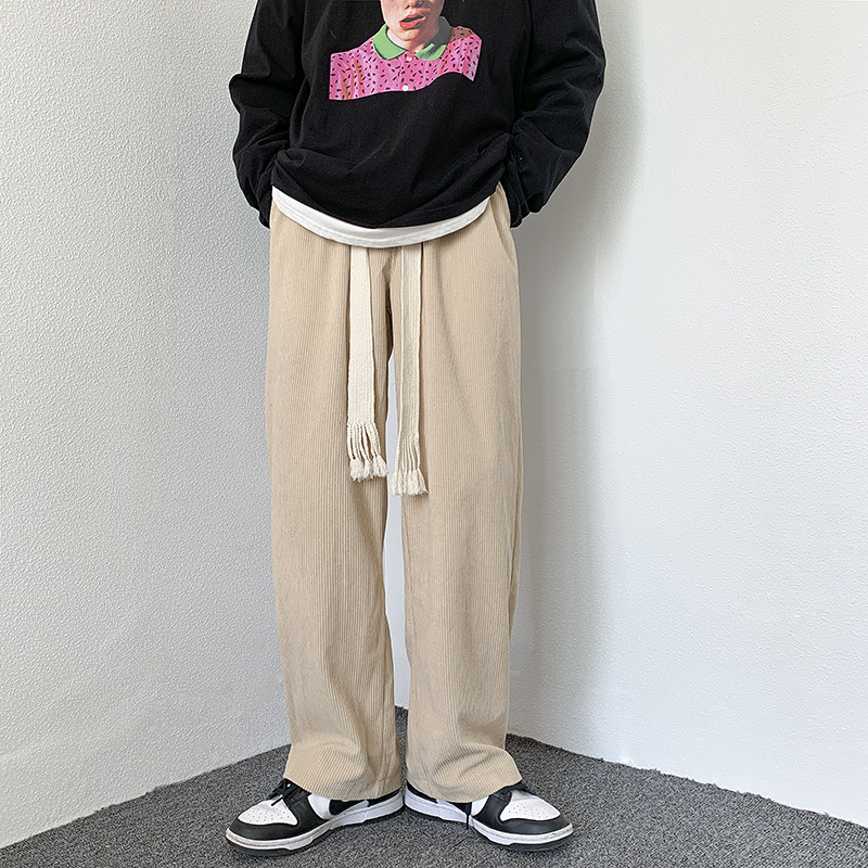 好货加厚灯芯绒休闲裤！男女中性宽松编织粗绳拖地裤NB677,男装休闲裤,电商C303