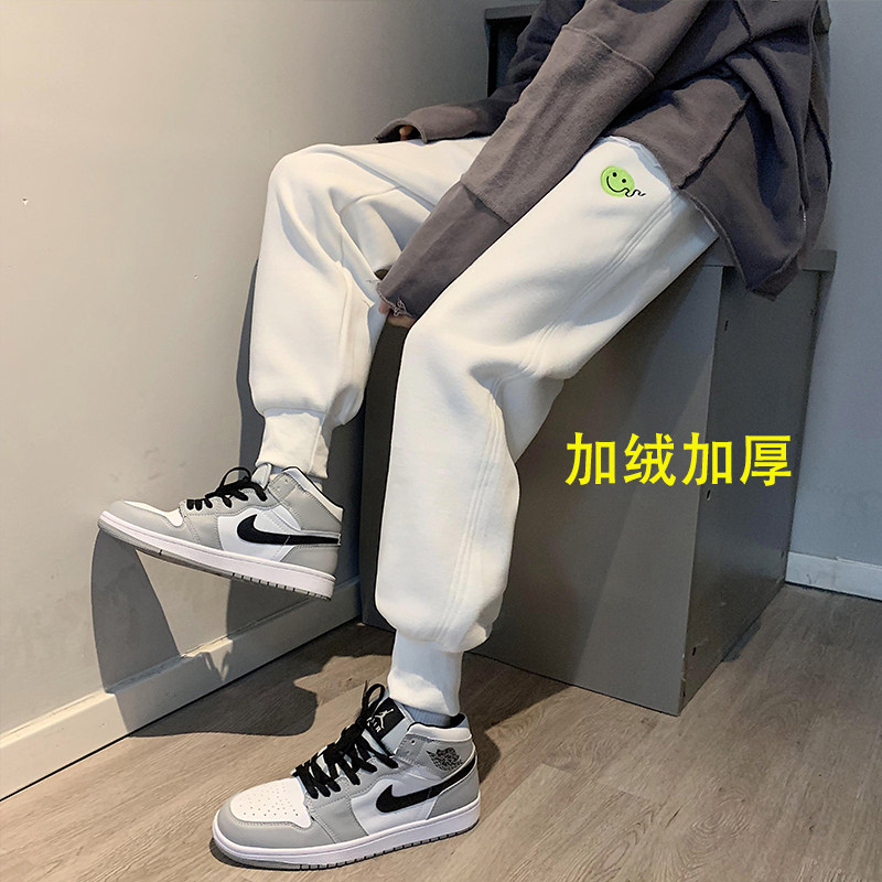 转化高！加绒加厚运动裤笑脸卫裤男女中性裤NB403常规P55加绒P60图片