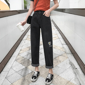 女装类目 图案已注册版权仿款慎用 雏菊裤中性牛仔裤男女NB101P58图片