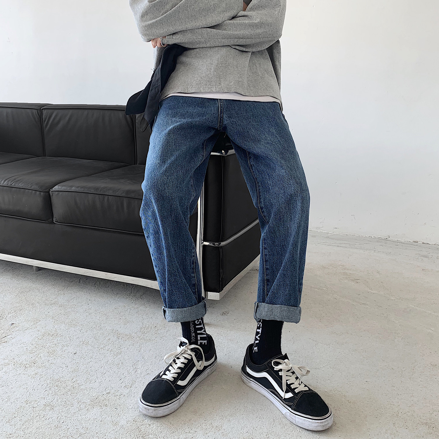 春季主推现货1W件！爆款转化高！宽松直筒牛仔裤老爹裤NB60P55,男装牛仔裤,电商C303