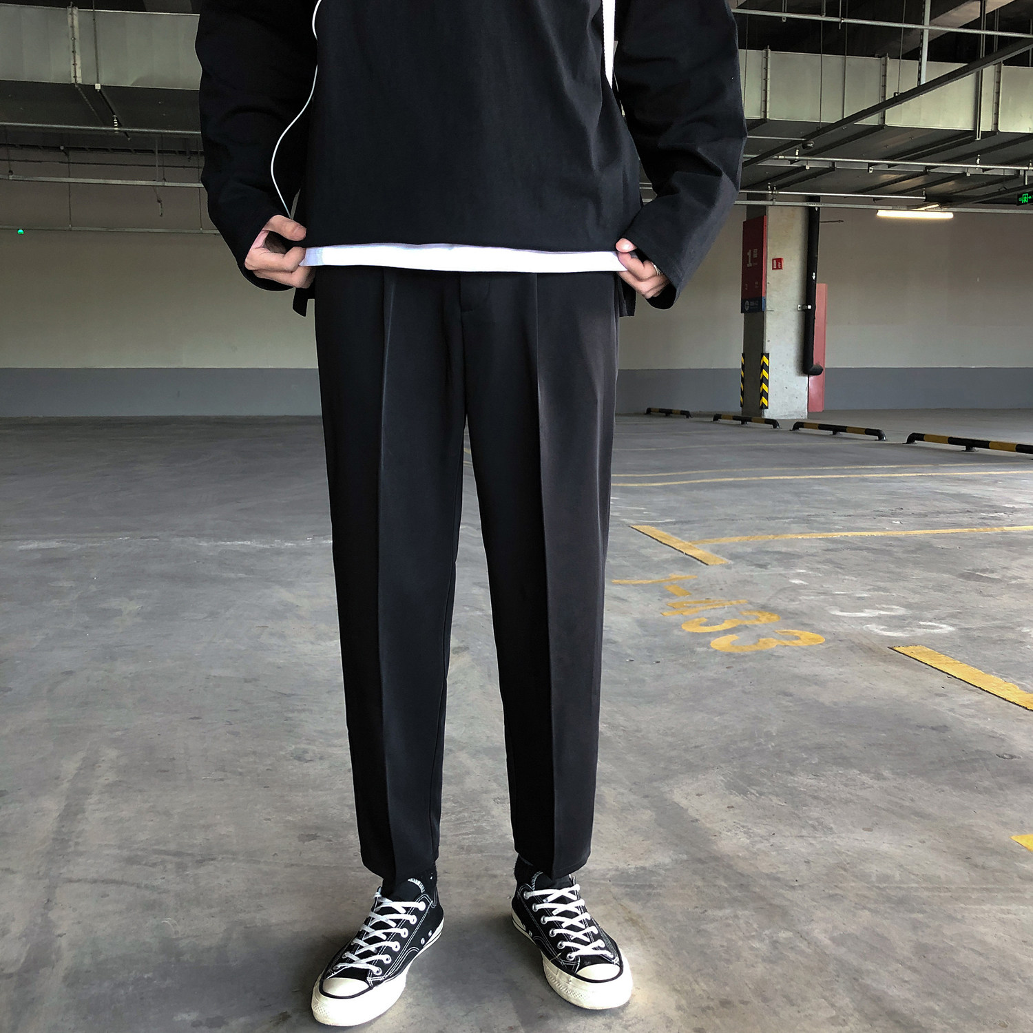转化率超高！主推大货！坠感西裤男chic男女式宽松休闲裤CR11P58,男装西裤,电商C303