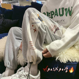 现货转化高卫裤！男女中性宽松印花休闲运动裤！NB668加绒，男装休闲裤，电商C303