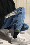 现货1万件已！ins男女中性束脚牛仔裤九分NB525，男装牛仔裤，电商C303