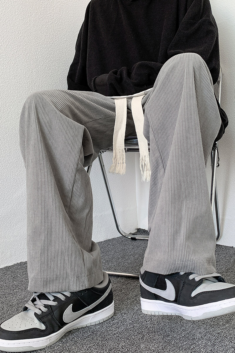 主推加厚灯芯绒休闲裤！男女中性宽松编织粗绳拖地裤NB677,男装休闲裤,电商C303