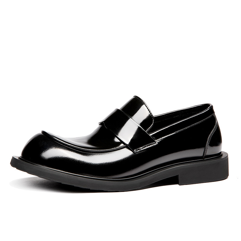 冬季男士真皮一脚蹬乐福鞋