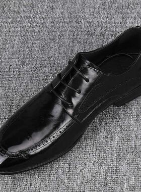 2025男士夏季皮鞋新款尖头真皮牛皮系带休闲皮鞋软底商务正装男鞋