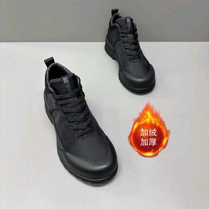 春季新款男士科技布舒适加绒保暖休闲板鞋时尚休闲百搭帅气男板鞋