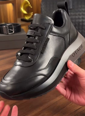 外贸出口新款真皮男鞋2025年春秋男士牛皮皮鞋百搭轻奢休闲运动鞋