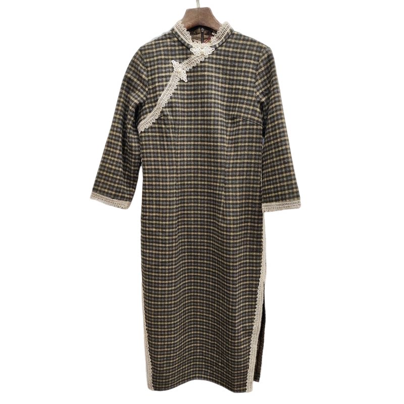 商场同款中国风春秋款复古改良旗袍裙连衣裙新中式长裙8905-8