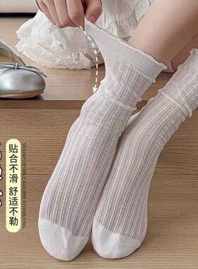 超薄袜子女长筒棉袜网眼透气