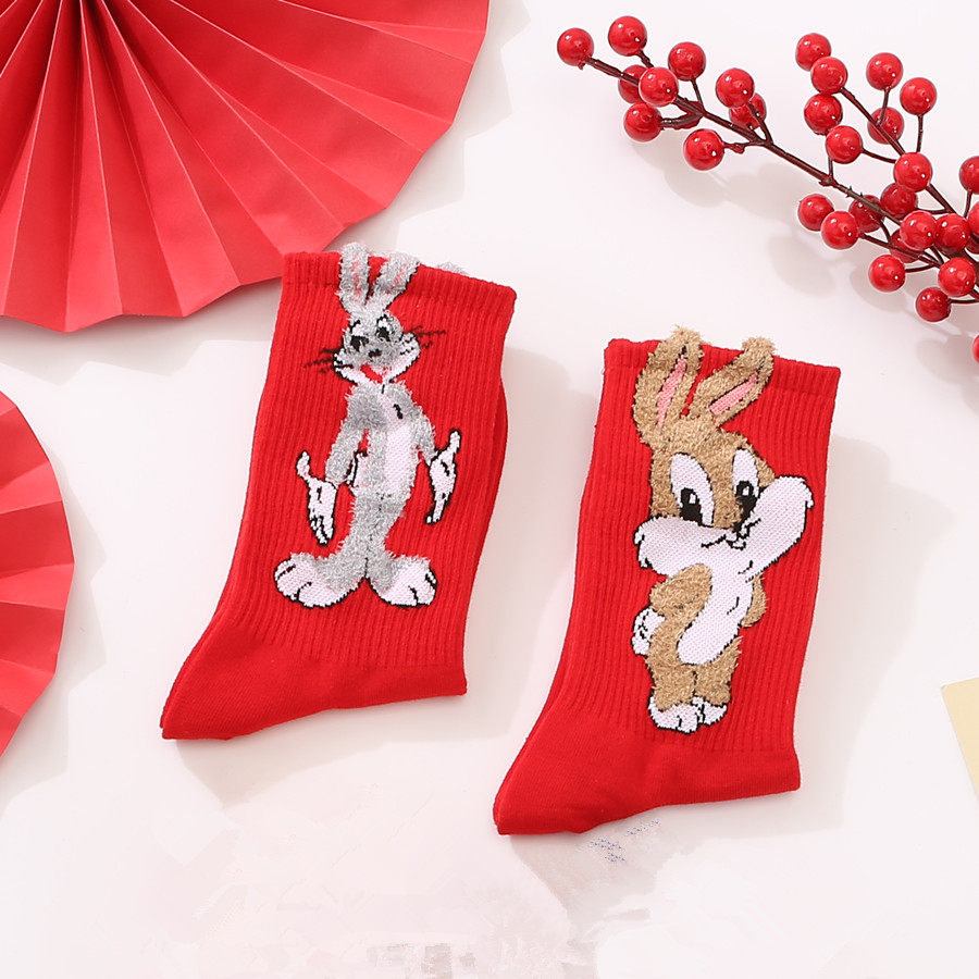 红袜子女中筒秋冬款纯棉女袜彩色百搭潮袜女士袜子,女士内衣/男士内衣/家居服,短袜,淘宝优惠券,粉丝福利购,淘宝优惠卷