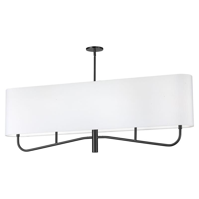 工厂直销设计师款极简长方形黑色布艺客厅吊灯卧室别墅样板房室内