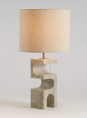 工厂直销Boveda侘寂风天然洞石台灯覆古卧室客厅酒店样板房书房床