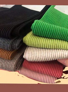 实拍弹力直板及膝袜子女小腿袜绿色系堆堆袜糖果色无后跟两双包邮