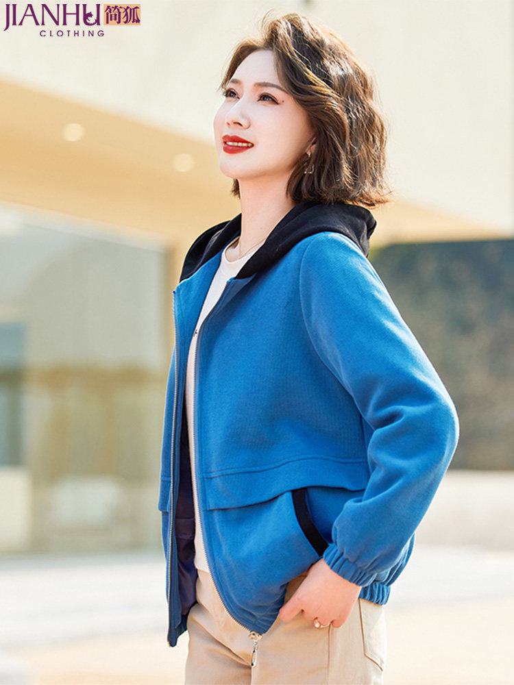 妈妈春装薄款外套时尚气质宽松夹克新款中老年春季中老年高贵上衣