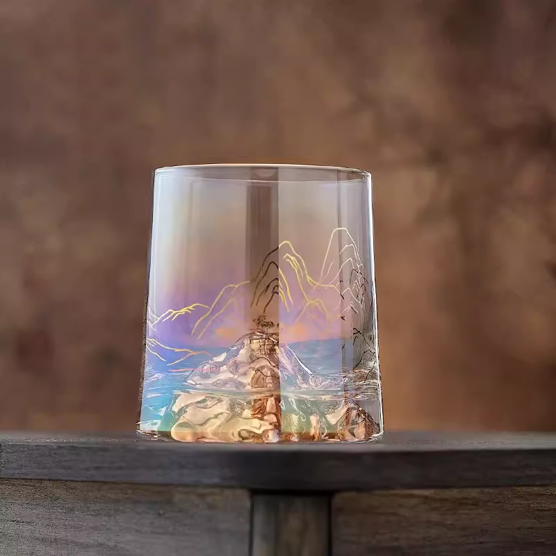 故宫千里江山玻璃杯创意杯子