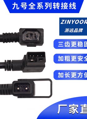 适用九号电动车A30N30/B30N70E80N90ABC充电器带动画转换头转接线