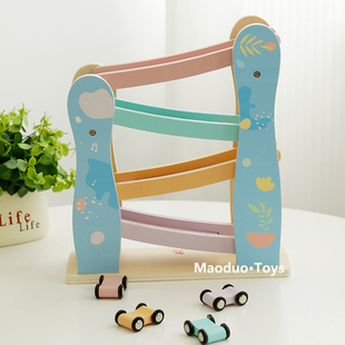 儿童多层双面竞速滑翔轨道惯性汽车视觉追踪感统协调1-3岁玩具LN