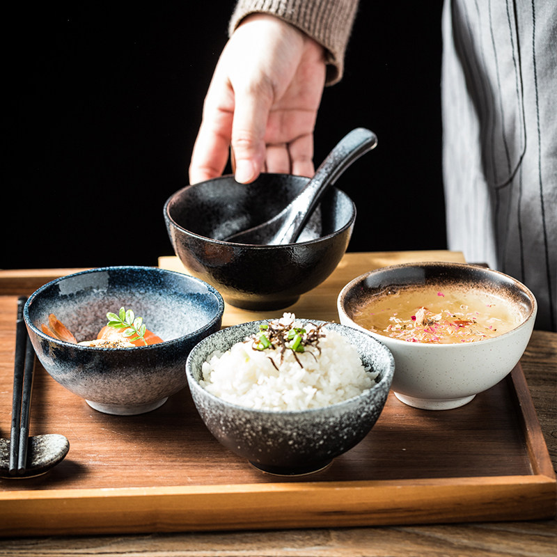 高颜值釉下彩小碗个人专用饭碗复古米饭碗陶瓷汤碗家用冰粉碗,餐饮具,碗,淘宝优惠券,粉丝福利购,淘宝优惠卷