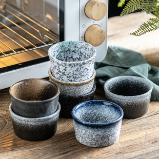 日式陶瓷碗烤布丁碗套装家用零食水果小吃碟茶点小菜碗调料味碟