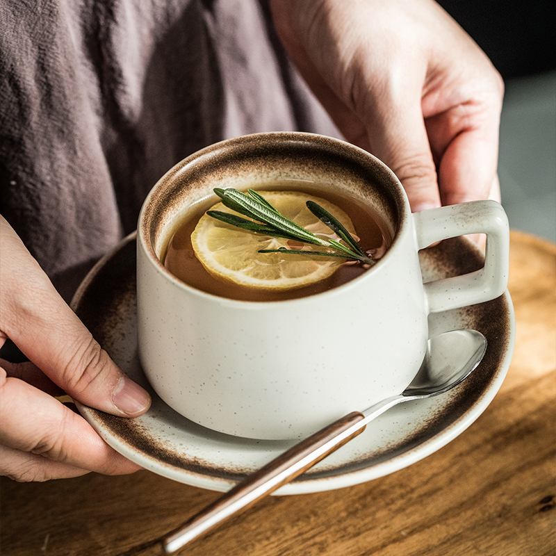 高颜值日式咖啡杯碟勺套装 料理餐厅商用特色水杯马克杯茶水杯子